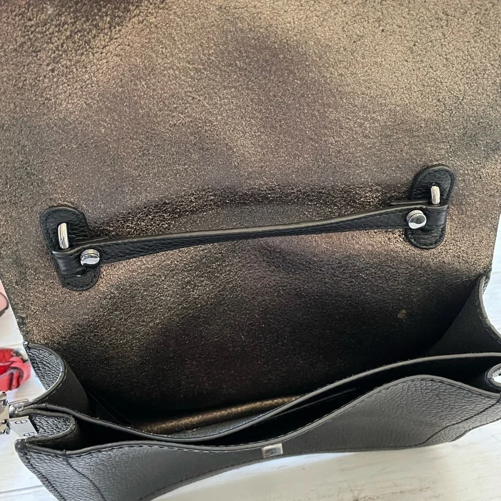 BOTKIER Valentina pebbled leather women's top handle crossbody BLACK/HEM…